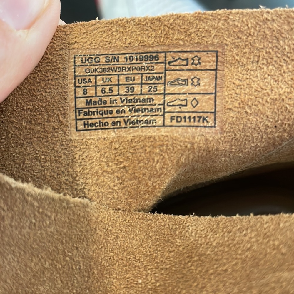 UGG Ginger Suede Open Toe Boots Size 8 - Picture 13 of 14